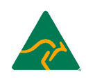 Australian Made Logo - Green and Gold Kangaroo Triangle